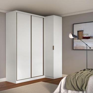Imagem de Guarda Roupa de Canto Porta de Correr 3 Portas MDF Altezza Clean Belma