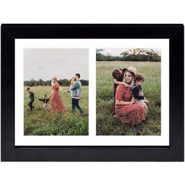 Imagem de Porta-retratos Golden State Art Black 8,5x11 com tapete branco