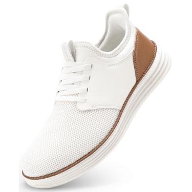 Imagem de Sapatos VILOCY Slip On, vestido casual, branco largo para homens, UE-4