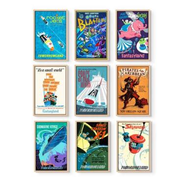 Imagem de Conjunto de pôsteres vintage Disney Disneyland 11x17" sem moldura x9 -
