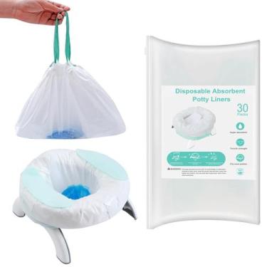 Imagem de Forros de penico descartáveis WOMUMON, pacote com 30 sacos à prova de 