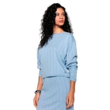 Imagem de Blusa Feminina Biamar Trançada Gola Canoa Algodão Verde-Feminino