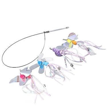 Imagem de Acouto Brinquedos Divertidos para Provocação de Gatos Com 4 Acessórios Substituíveis para Gatinhos Internos - Bastão Interativo para Brincadeiras e Exercícios Envolventes