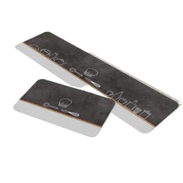 Imagem de Kit 2 Tapetes Cozinha Antiderrapante Poliester Estampas Modernas Segurança(TPCOZ5140)