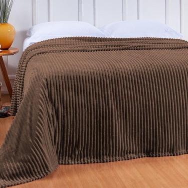 Imagem de Cobertor Canelado Plus Queen 1 Peça 100% Poliéster - Marrom