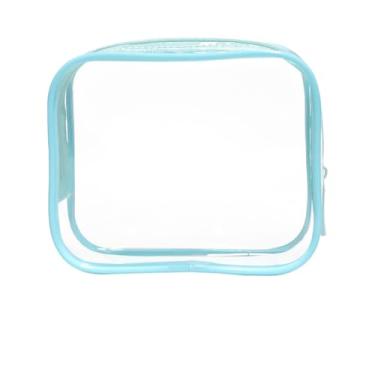 Imagem de Bolsa de Higiene Pessoal Transparente, Bolsa Cosmética Transparente Portátil com Alça, Bolsa de Mão de Aviação de Aeroporto, Unissex PVC, Preto (G)