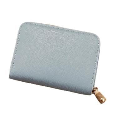 Imagem de Carteira feminina, com bloqueio de RFID, grande capacidade, carteira de embreagem longa, organizador de vários cartões, organizador de embreagem feminino, Azul, 0.4 x 4.3 x 3.1 inches, Dobrável