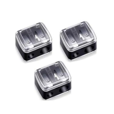 Imagem de Apontador de lápis com furos duplos, 3 peças, apontador de lápis mecânico multiuso para escritório, material escolar, preto