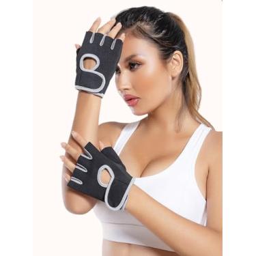 Imagem de Luvas de meio dedo para ciclismo esportivo masculino e feminino, escalada, corrida de montanha, tiro ao ar livre, cinza, médio