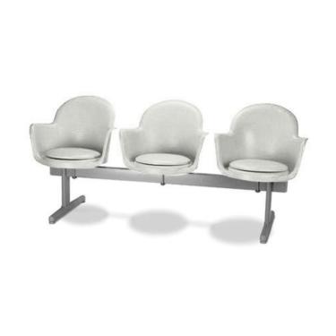 Imagem de Cadeira em longarina 3 lugares Linha Polipropileno Moon Branco