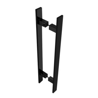 Imagem de Puxador Para Portas Em Aço Inox Eros Grego Metal 80cm, Preto Fosco