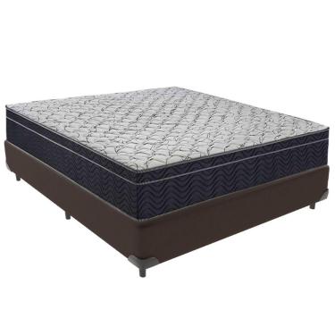 Imagem de Cama Box Marrom E Colchão Airtech 150 Espuma D45 Viúvo Ortobom