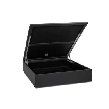Imagem de Cama Box Baú Blindado Viúva Homequeen Sintético Cinza 41x128x188