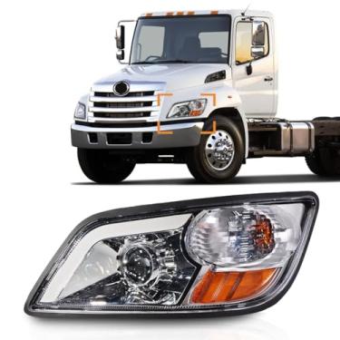Imagem de Hpdmauto Conjunto de farol adequado para caminhão Hino 238 258 268 338 2011+ lado esquerdo do motorista com farol pintado de prata (lente LED)