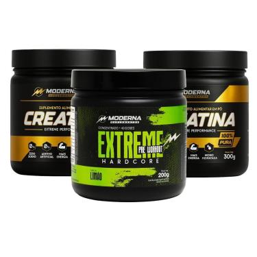 Imagem de Kit 2 Creatinas 600g + 1 Pré-Treino Concentrado  Moderna Suplementos Aprovado Importado-Unissex