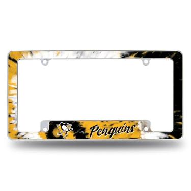 Imagem de Rico Industries NHL Pittsburgh Penguins Tie Dye 30,48 cm x 15,24 cm Moldura de placa automotiva para carro/caminhão/SUV
