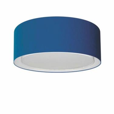 Imagem de Plafon Cilíndrico Duplo Vivare Md-3036 Cúpula Em Tecido 50x25cm - Bivolt Azul-marinho 127/220v