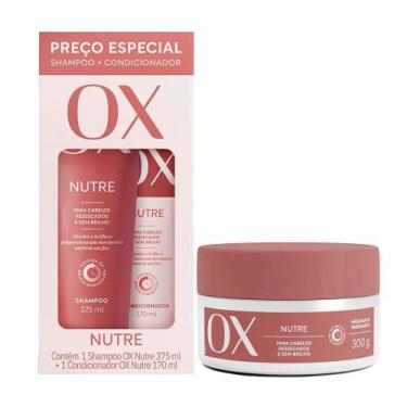 Imagem de Kit Ox Shampoo 375ml e Condicionador 170ml Nutrição Intensa Mais Másca