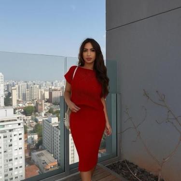 Imagem de Vestido Midi Feminino Elegante Verão Tricot Premium Casual Blogueira P