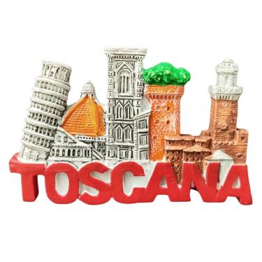 Imagem de Lembrança de resina 3D Fridge Magnet Tuscany com marcos icônicos