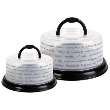 Imagem de Kit Mesa Posta Boleira E Queijeira Com Tampa De Rosca E Alça Resistente Bpa Free Decoração