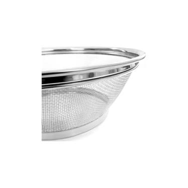 Imagem de Cesta Premium de Aço Inox, 22cm de Diâmetro, Design Vazado para Frutas e Pães, Acabamento Inox, Ideal para Cozinha e Mesa
