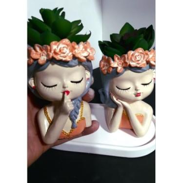 Imagem de Vaso Decorativo, Encantador e Primorosamente Trabalhado, Perfeito Para a Sala de Estar, Quarto Ou EscritóRio, Adicionando Um Toque de Beleza à Sua Casa.(Kit bandeja e 2 vasinho color)