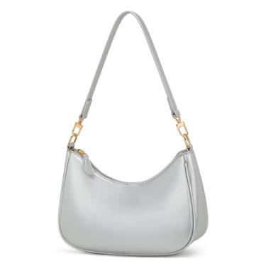 Imagem de KKXIU Bolsa de ombro feminina fofa Hobo bolsas e bolsas retrô clutch underarm, Prata
