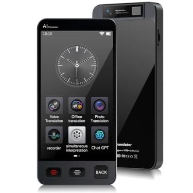 Imagem de Dispositivo tradutor de idiomas offline, Tradutor instantâneo M80 ChatGPT sem necessidade de WiFi, tradução de voz bidirecional em tempo real, gravação e tradução de IA de foto para viagens de