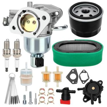 Imagem de Carburador 16-853-19S com filtro de óleo de ar, kit de bomba de combustível para Kohler Série 7000 KT725 KT730 KT735 KT740 KT745 22HP 23HP 24HP 25HP 26HP substituição # 32-853-67-S 32-85 3-63S