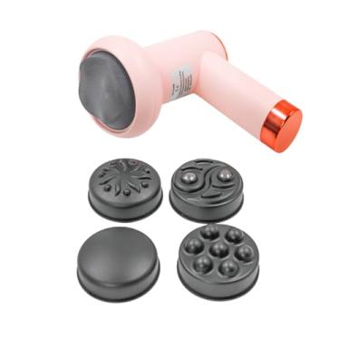 Imagem de Massageador Elétrico Portátil 5 em 1, Vibratório Corporal, Rosa, USB Recarregável, 6 Níveis de Intensidade, com Cabeças Intercambiáveis, 1200mAh