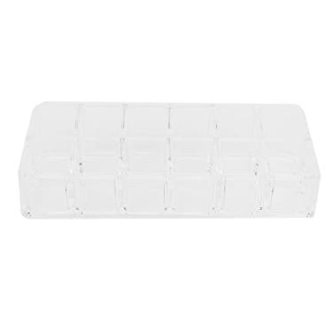 Imagem de Organizador de batom, portátil, 18 compartimentos, mini gavetas, joias, maquiagem, cosméticos, suporte para brilho labial, organizador de perfume, transparente
