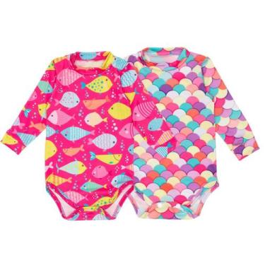 Imagem de Kit 2 Bodys Bebê Infantil com Proteção UV Menino Menina - Fofotinhos, 