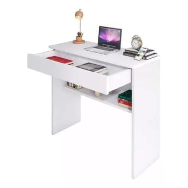 Imagem de Escrivaninha de Estudos para Home Office com 1 Gaveta - Compacta e Funcional, Escolha a Cor Ideal para Seu Ambiente(BRANCO)