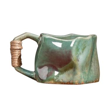 Imagem de Canecas de grés,Caneca de grés,Copos de café de cerâmica 250ml canecas de cerâmica formato irregular | Caneca estética copo de água seguro cerâmica artesanal para festa em casa café chá suco leite