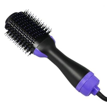Imagem de Escova Rotativa Secadora Alisador Elétrica Quente Cabelo Com 3 Em1 110V/220V(Azul Claro,110V)
