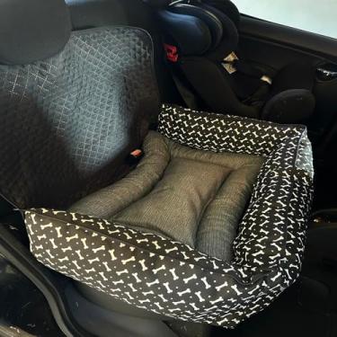 Imagem de Kit Pet 2 Peças, Cama e Protetor Impermeável para Banco Traseiro de Carro com Colchonete, Microfibra Matelada (Preto)