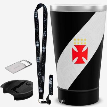 Imagem de KIT Copo Térmico GOCASE Vibe 470ml do VASCO com tampa e abridor e tira