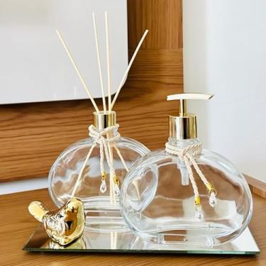 Imagem de Kit Lavabo Luxuoso com Bandeja Passarinho Completo Difusor e Saboneteira(Rose,Sem bandeja)