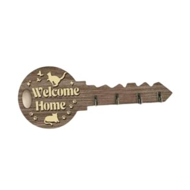 Imagem de Generic Porta-chaves de Parede em Madeira, Fácil de Instalar, para Bolsas, Casacos E Decoração de Casa.