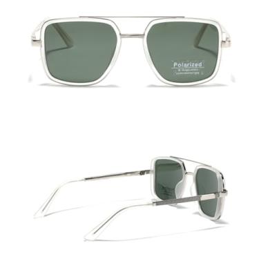 Imagem de VFDHN Óculos de Sol Masculinos com Armação Grande, Meia Lente Polarizada, para Mulheres, TR90, para Dirigir, Marrom, Verde, UV400 (3)