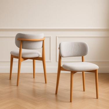 Imagem de Cadeiras Elegantes em Madeira Maciça Éclat Solare