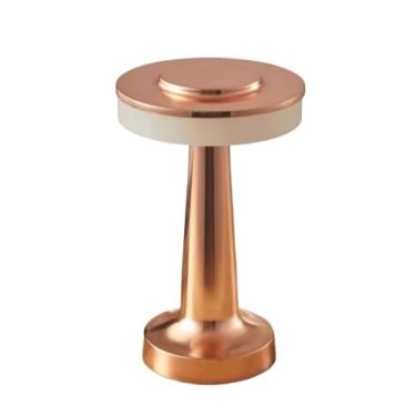 Imagem de Luminária de Mesa Touch LED Recarregável Sem Fio - Candeeiro Dimerizável em Alumínio- Ideal para Escritório e Decoração(Bronze)