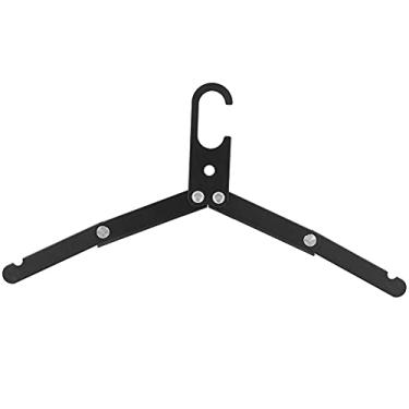 Imagem de 2 cabides que economizam espaço para calças, camisas, meias, liga de alumínio, antiderrapante, design dobrável, preto