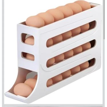 Imagem de Dispenser Organizador de Ovos para Geladeira - Capacidade Extragrande 30 Unidades - Bandeja Dupla e Empilhável com Design Salva-Espaço - Solução Anti-Quebra