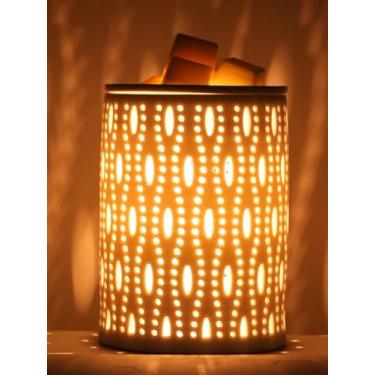 Imagem de Aquecedor de cera derretido com temporizador elétrico de cerâmica branca para Natal, derretimento de óleo regulável, fragrância fofa pequena e leve de aromaterapia para queimador de derretimento