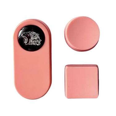 Imagem de Sinsilvie Suporte de giz silencioso, suporte magnético de bilhar quadrado e redondo para taco de sinuca, suporte de giz para taco de sinuca (rosa)