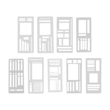 Imagem de Fenteer Conjunto de 9 Estênceis Vazados para Cadernos, Agendas E Planejamento de Cartões de Feriados.