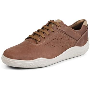 Imagem de Opananken Phanteon Mocassins masculinos casuais de couro sem cadarço - 100% couro legítimo, forro macio, palmilha de látex de ar, sola de poliuretano flexível. Leve, durável, resistente ao odor