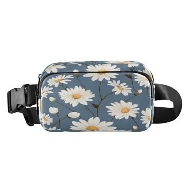 Imagem de CEBUGI Pochetes de caminhada para homens e mulheres, pochetes modernas de margaridas resistentes à água com cinto ajustável para treino, viagem, corrida